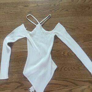 Abercrombie & Fitch Cream Ribbed Knit Top